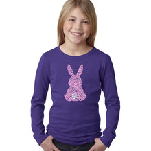 Load image into Gallery viewer, Easter Bunny  - Girl&#39;s Word Art Long Sleeve
