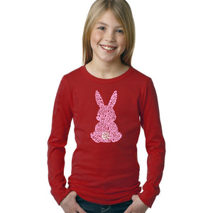 Easter Bunny  - Girl's Word Art Long Sleeve