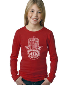 LA Pop Art Girl's Word Art Long Sleeve - Hamsa