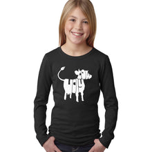 Load image into Gallery viewer, LA Pop Art Girl&#39;s Word Art Long Sleeve - Holy Cow