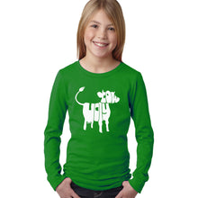 Load image into Gallery viewer, LA Pop Art Girl&#39;s Word Art Long Sleeve - Holy Cow