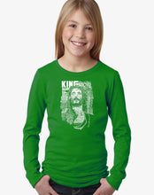 Load image into Gallery viewer, LA Pop Art Girl&#39;s Word Art Long Sleeve - JESUS