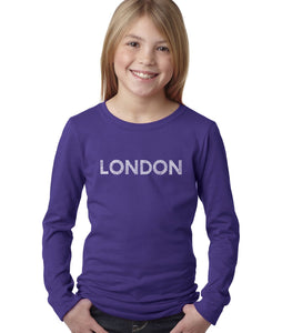 LA Pop Art Girl's Word Art Long Sleeve - LONDON NEIGHBORHOODS