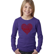 Load image into Gallery viewer, Love Yourself - Girl&#39;s Word Art Long Sleeve T-Shirt