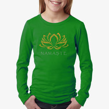 Load image into Gallery viewer, LA Pop Art Girl&#39;s Word Art Long Sleeve - Namaste