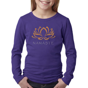 LA Pop Art Girl's Word Art Long Sleeve - Namaste