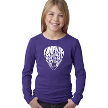Load image into Gallery viewer, Guitar Pick  - Girl&#39;s Word Art Long Sleeve