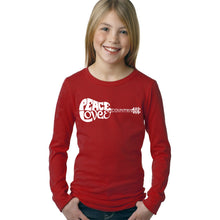 Load image into Gallery viewer, Peace Love Country  - Girl&#39;s Word Art Long Sleeve