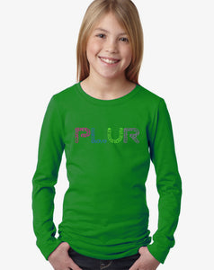 LA Pop Art Girl's Word Art Long Sleeve - PLUR