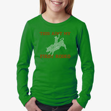 Load image into Gallery viewer, LA Pop Art Girl&#39;s Word Art Long Sleeve - This Aint My First Rodeo
