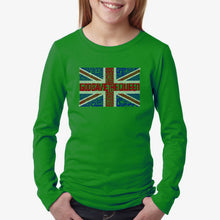 Load image into Gallery viewer, LA Pop Art Girl&#39;s Word Art Long Sleeve - God Save The Queen