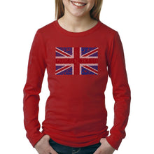 Load image into Gallery viewer, LA Pop Art Girl&#39;s Word Art Long Sleeve - God Save The Queen