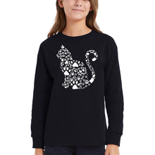 Load image into Gallery viewer, Cat Claws - Girl&#39;s Word Art Long Sleeve T-Shirt