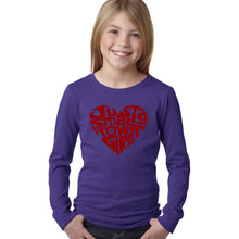 Load image into Gallery viewer, LA Pop Art Girl&#39;s Word Art Long Sleeve - Just a Small Town Girl