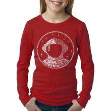 Load image into Gallery viewer, LA Pop Art Girl&#39;s Word Art Long Sleeve - I Need My Space Astronaut