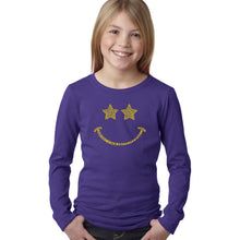 Load image into Gallery viewer, Rockstar Smiley  - Girl&#39;s Word Art Long Sleeve