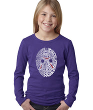 Load image into Gallery viewer, LA Pop Art Girl&#39;s Word Art Long Sleeve - Slasher Movie Villians