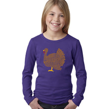 Load image into Gallery viewer, Thanksgiving - Girl&#39;s Word Art Long Sleeve T-Shirt
