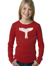 Load image into Gallery viewer, LA Pop Art Girl&#39;s Word Art Long Sleeve - SAVE THE WHALES