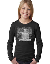 Load image into Gallery viewer, LA Pop Art Girl&#39;s Word Art Long Sleeve - Zen Buddha