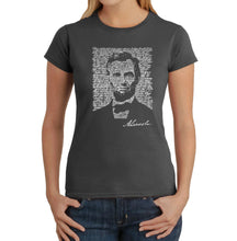 Load image into Gallery viewer, ABRAHAM LINCOLN GETTYSBURG ADDRESS - Women&#39;s Word Art T-Shirt