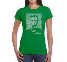 Load image into Gallery viewer, ABRAHAM LINCOLN GETTYSBURG ADDRESS - Women&#39;s Word Art T-Shirt