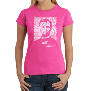 ABRAHAM LINCOLN GETTYSBURG ADDRESS - Women's Word Art T-Shirt