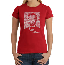 Load image into Gallery viewer, ABRAHAM LINCOLN GETTYSBURG ADDRESS - Women&#39;s Word Art T-Shirt