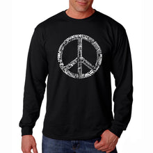 Load image into Gallery viewer, THE WORD PEACE IN 77 LANGUAGES - Men&#39;s Word Art Long Sleeve T-Shirt