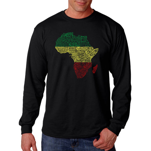 Countries in Africa - Men's Word Art Long Sleeve T-Shirt