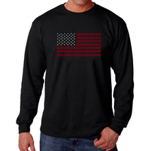 Load image into Gallery viewer, USA Flag  - Men&#39;s Word Art Long Sleeve T-Shirt