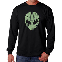 Load image into Gallery viewer, Beware of Humans  - Men&#39;s Word Art Long Sleeve T-Shirt