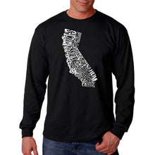 Load image into Gallery viewer, California State - Men&#39;s Word Art Long Sleeve T-Shirt