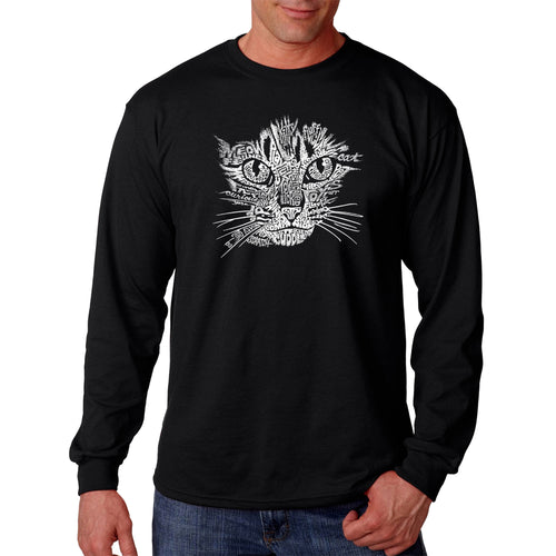 Cat Face - Men's Word Art Long Sleeve T-Shirt