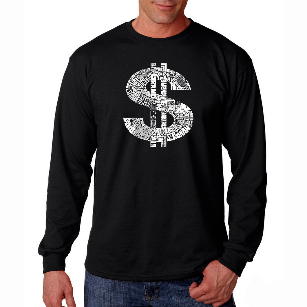 Dollar Sign - Men's Word Art Long Sleeve T-Shirt