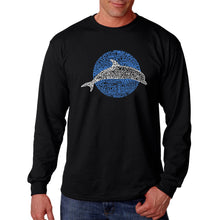 Load image into Gallery viewer, Species of Dolphin - Men&#39;s Word Art Long Sleeve T-Shirt