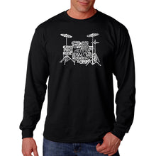 Load image into Gallery viewer, Drums - Men&#39;s Word Art Long Sleeve T-Shirt