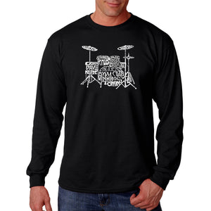 Drums - Men's Word Art Long Sleeve T-Shirt