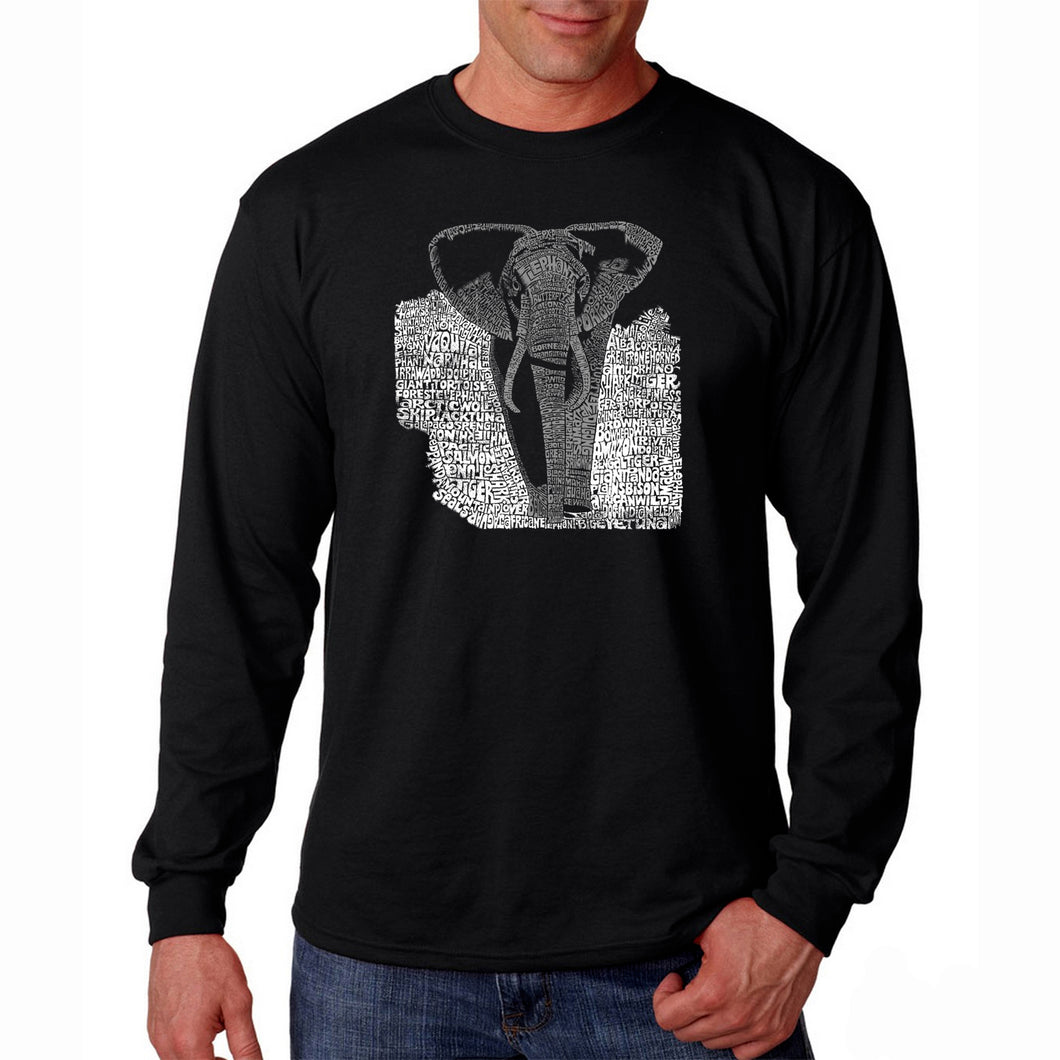 ELEPHANT - Men's Word Art Long Sleeve T-Shirt
