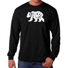 Load image into Gallery viewer, Explore - Men&#39;s Word Art Long Sleeve T-Shirt