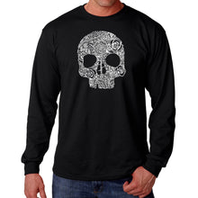 Load image into Gallery viewer, Flower Skull  - Men&#39;s Word Art Long Sleeve T-Shirt