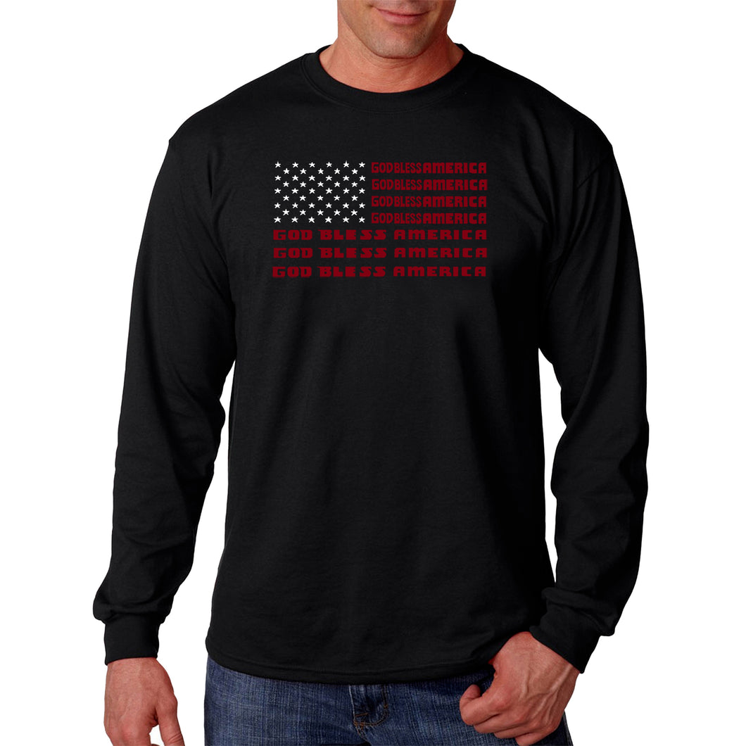 God Bless America - Men's Word Art Long Sleeve T-Shirt