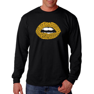 Gold Digger Lips - Men's Word Art Long Sleeve T-Shirt