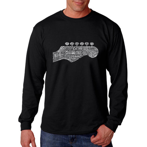 Guitar Head - Men's Word Art Long Sleeve T-Shirt
