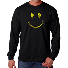 Load image into Gallery viewer, Be Happy Smiley Face  - Men&#39;s Word Art Long Sleeve T-Shirt