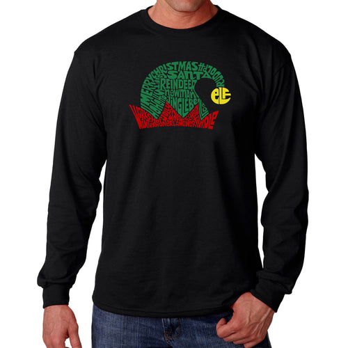 Christmas Elf Hat - Men's Word Art Long Sleeve T-Shirt
