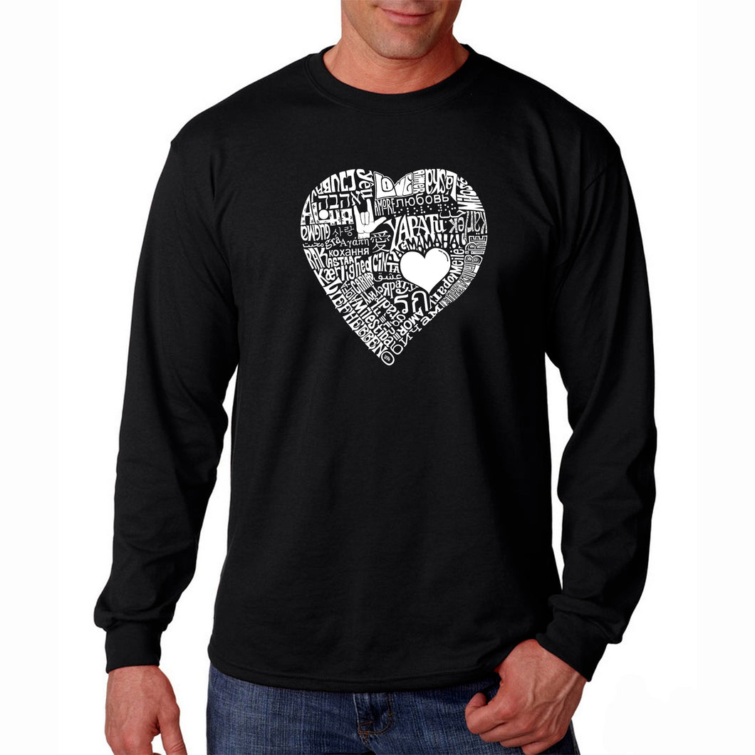 LOVE IN 44 DIFFERENT LANGUAGES - Men's Word Art Long Sleeve T-Shirt