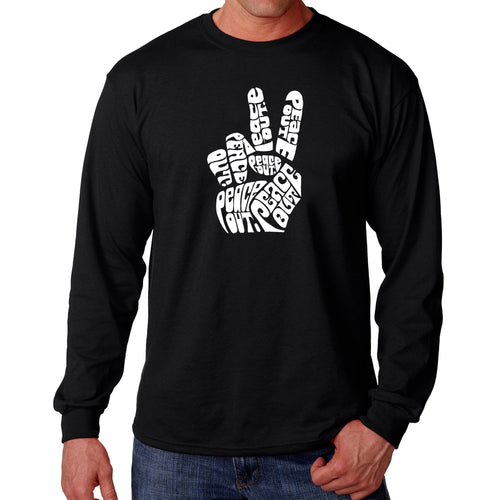 Peace Out  - Men's Word Art Long Sleeve T-Shirt