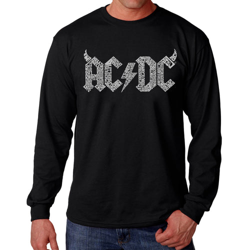 ACDC Classic Horns Logo  - Men's Word Art Long Sleeve T-Shirt