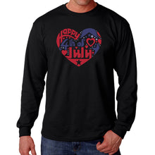 Load image into Gallery viewer, Men&#39;s Word Art Long Sleeve T-shirt - July 4th Heart